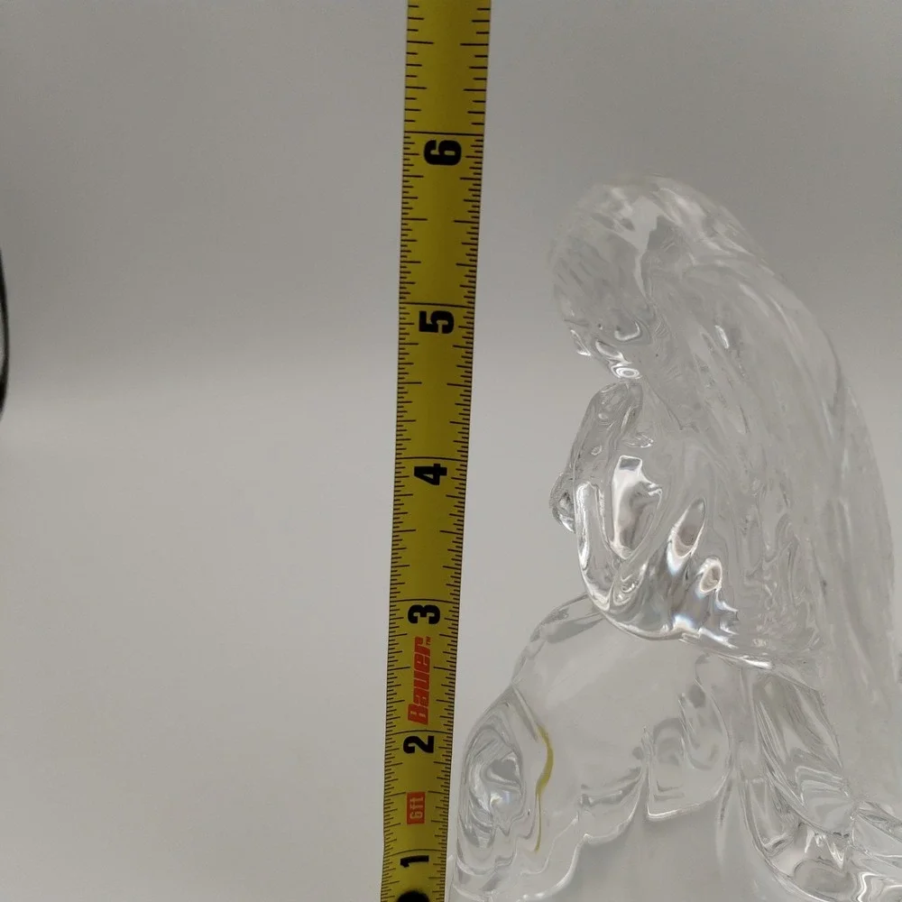 Vintage DePlomb Lead Crystal Kneeling Praying Angel Votive Candle Holder USA 6